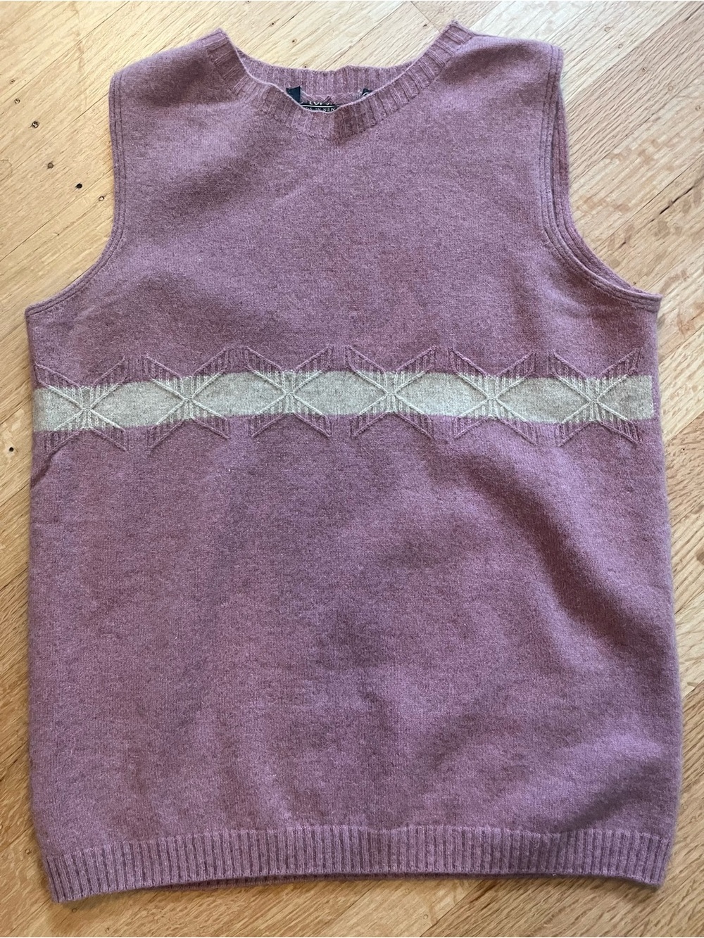 Pink Sleeveless Knit Sweater Vest made in New Zealand
